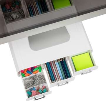 Mind Reader PC, Laptop, IMAC Monitor Stand and Desk Organizer, White