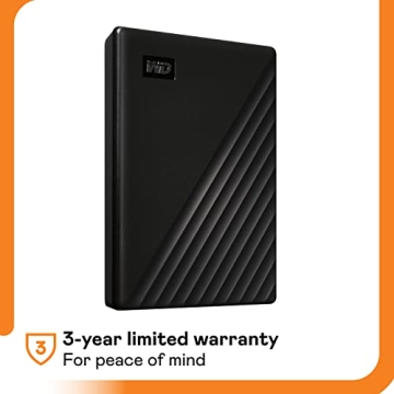 WD My Passport 4TB External Hard Drive, Portable, Secure