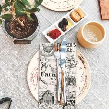 FYSUIMU Vintage Farm Napkins 50Pcs for Parties