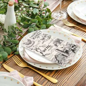 FYSUIMU Vintage Farm Napkins 50Pcs for Parties