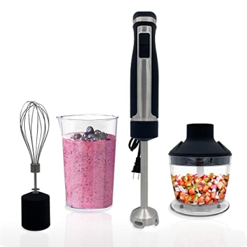 Blendtec Immersion Blender - Handheld Stick Blender, Whisk, and Food Processor - Includes 3 Attachme...