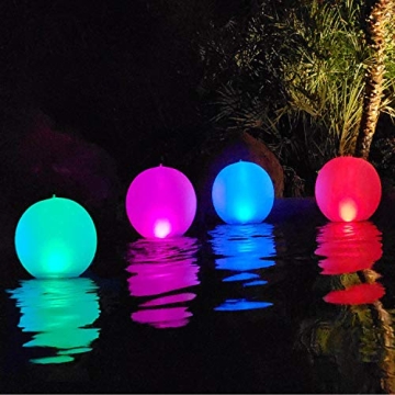 Solar Powered Floating LED Ball Pool Lights - 4 PCS Color Changing Glow Globes