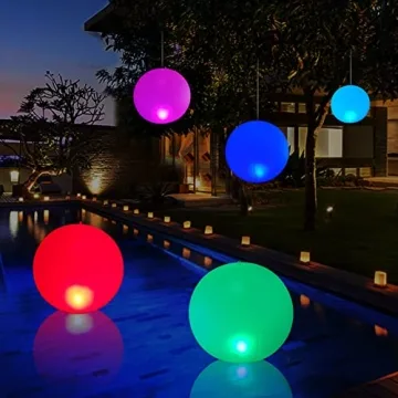 Solar Floating LED Ball Pool Lights Color Changing Glow Globes