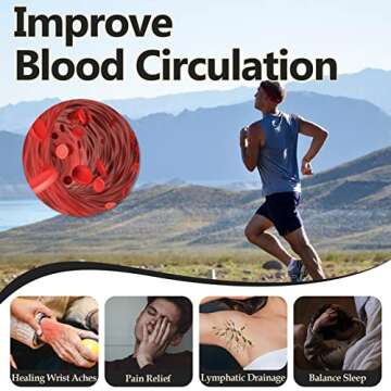 Feraco Mens Magnetic Bracelets, Classic Balck Titanium Stainless Steel Bracelet with Natural Hematite Magnet Stones,Men's Jewelry Gifts, 8.66 inch