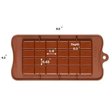 Silicone Break-Apart Chocolate, Protein and Energy Bar Mold Set of 2