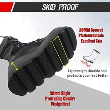 Mikarka Holographic Platform Combat Boots for Women