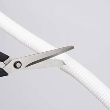 D-Line White 43in Cable Sleeve, Flexible Wire Protector Tubing, Split Electrical Conduit, Plastic PC Cable Management Tube, Cord Sheath, TV Loom Tubing - 1.26in Diameter, 43-inch Length