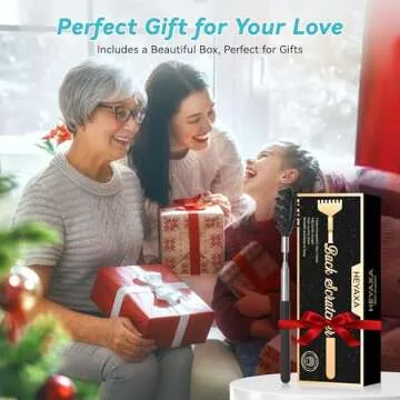 Telescoping Back Scratcher with 3Pcs Detachable Heads, Gifts for Christmas, Stocking Stuffers Birthday Gifts for Men, Women, Him, Her, Dad