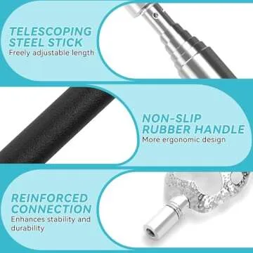 Telescoping Back Scratcher with 3Pcs Detachable Heads, Gifts for Christmas, Stocking Stuffers Birthday Gifts for Men, Women, Him, Her, Dad