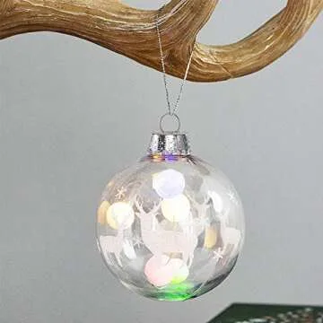 HahaGo Christmas Clear Baubles Transparent Ball Plastic Fillable Sphere Ornament for Xmas Tree/Home Decoration/Wedding/Birthday/Party/Gift Box etc (6cm, Set of 12Pcs with lid)(Round)
