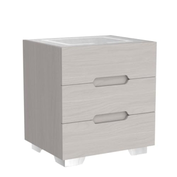 OLD CAPTAIN Modern Nightstand with LED Lights & Charging