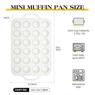 AOTASO Silicone Muffin Pans For Baking Mini Nonstick Cupcake Pan 24 Cups Silicone Cupcake Molds With...