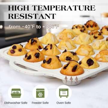 AOTASO Silicone Muffin Pan - Nonstick Mini Baking Solution