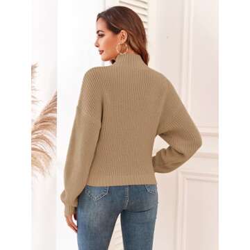 ZAFUL Women's Cropped Turtleneck Sweater - Stylish Comfort