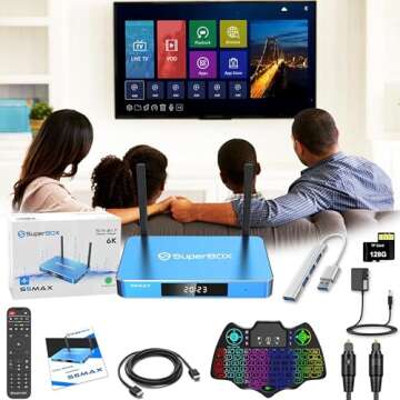 2024 New Super S5 Max Streaming Box - 4GB RAM, 64GB ROM with Voice Control
