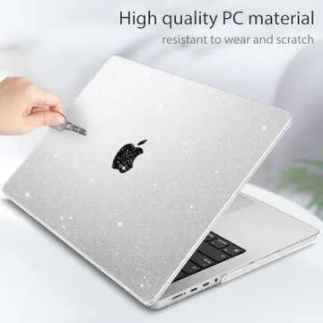Mektron for M4 MacBook Pro 14-inch Case 2024 A3112 A3401 A3185 Compatible with 2023 M3 A2918 A2992 M2 A2779 2021 M1 A2442 Pro/Max Cover for Mac Pro 14" with Retina XDR Display, A-Gypsophila Clear