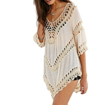 Vanbuy Women’s Bohemian Crochet Tunic: Stylish Beach Cover Up & Everyday Top
