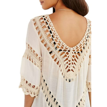 Vanbuy Bohemian Crochet Tunic Beach Cover Up Stylish Top