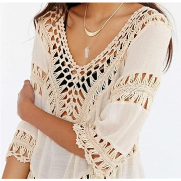Vanbuy Bohemian Crochet Tunic Beach Cover Up Stylish Top