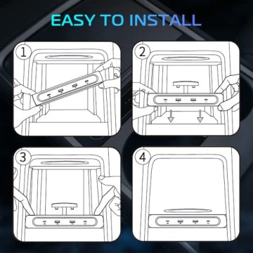 VIJIM Tesla USB Charger Hub with LED Light for Model 3/Y