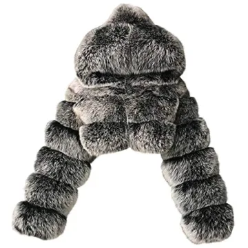 Bidobibo Warm Faux Fur Coat for Women in Plus Sizes