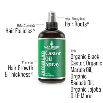 Jamaican Black Castor Oil Spray For Hair Growth. With Marula, Jojoba. Vegan, Leave In Conditioner Se...