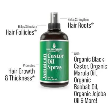 Jamaican Black Castor Oil Spray For Hair Growth. With Marula, Jojoba. Vegan, Leave In Conditioner Se...