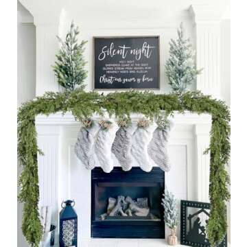 JoyHome 9FT Pine Christmas Garland, Christmas Greenery Garland,Realistic Cedar Garland Cypress Garla...