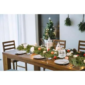 JoyHome 9FT Pine Christmas Garland, Christmas Greenery Garland,Realistic Cedar Garland Cypress Garland for Home Holiday Mantel Fireplace Table Centerpiece Decoration