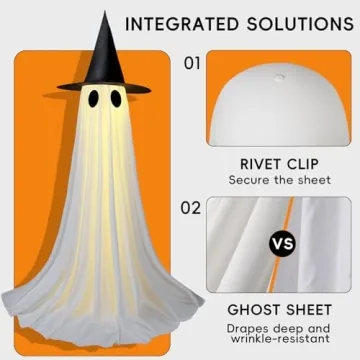 5 FT USB Powered Halloween Ghost Decor Kit with Remote