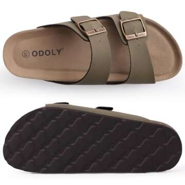 Stylish ODOLY Women's Cork Footbed Slide Sandals for Summer