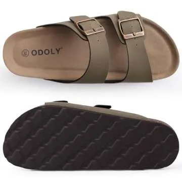 Stylish ODOLY Women's Cork Footbed Slide Sandals for Summer