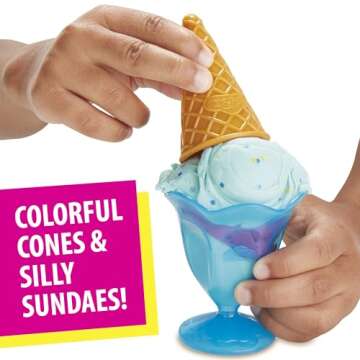 Play-Doh Ice Cream Party Set 22 Tools 6 Colors