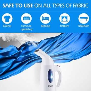 Pax Steamer For Clothes, Travel and Home Handheld Garment Steamer, 60 Seconds Heat-Up, Fabric Steamer With Automatic Shut-off Safety Protection, 140milliliter , White
