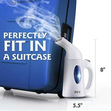 Pax Steamer For Clothes, Travel and Home Handheld Garment Steamer, 60 Seconds Heat-Up, Fabric Steamer With Automatic Shut-off Safety Protection, 140milliliter , White