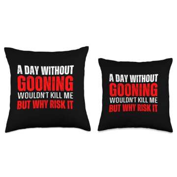 A Day Without Gooning Meme Throw Pillow - Trendy and Funny