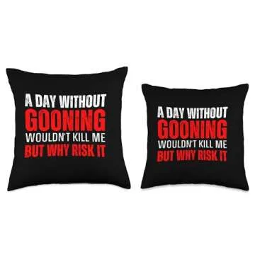 A Day Without Gooning Meme Throw Pillow - Trendy and Funny