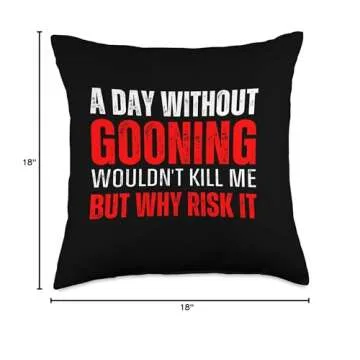 A Day Without Gooning Meme Throw Pillow - Trendy and Funny