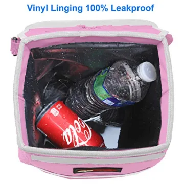 EPAuto Waterproof Car Trash Can with Lid and Storage Pockets, Pink