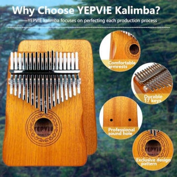 YEPVIE Kalimba 17 Key – Unique Thumb Piano for All Ages