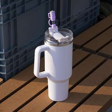 Straw Cover for Stanley Cup, 4Pcs Silicone Straw Topper Compatible with Stanley 30&40 Oz Tumbler, Stanley Cups Accessories (4Pcs-New-D)