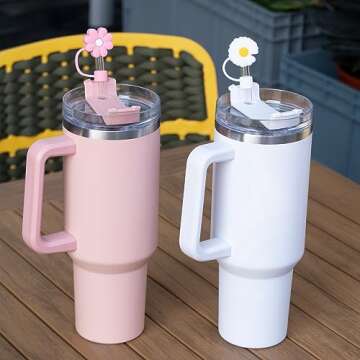 Straw Cover for Stanley Cup, 4Pcs Silicone Straw Topper Compatible with Stanley 30&40 Oz Tumbler, Stanley Cups Accessories (4Pcs-New-D)