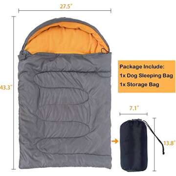 KUDES Dog Sleeping Bag Waterproof Warm Packable Dog Bed with Storage Bag for Indoor Outdoor Travel C...