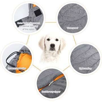 KUDES Dog Sleeping Bag Waterproof Warm Packable Bed