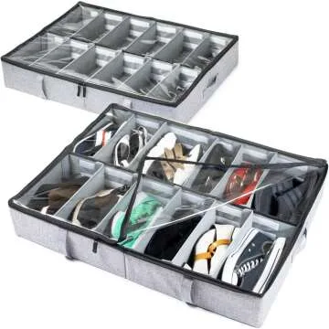 Under Bed Shoe Storage Organizer Set – 24 Pairs