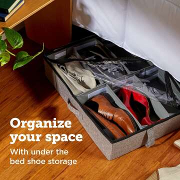 Under Bed Shoe Storage Organizer Set – 24 Pairs