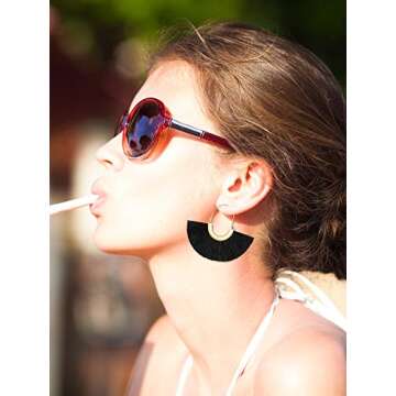 Stylish 3 Pairs Fan Tassel Earrings for Women