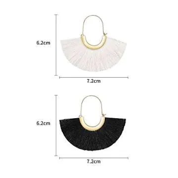 Stylish 3 Pairs Fan Tassel Earrings for Women