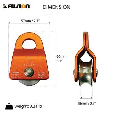 Fusion Climb Micro Aluminum Side Swing Pulley - Ideal for Zipline, Trolly, and Arborist