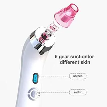 Blackhead Remover Pore Vacuum Electric Blackhead Extractor Tool Comedo Removal Suction Beauty Device for Women（Pink)